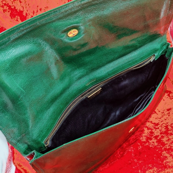Vintage Clutch Bottega Veneta Authentic Green Leather - Picture 7 of 11